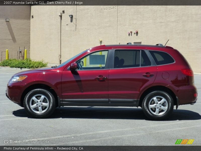 Dark Cherry Red / Beige 2007 Hyundai Santa Fe GLS