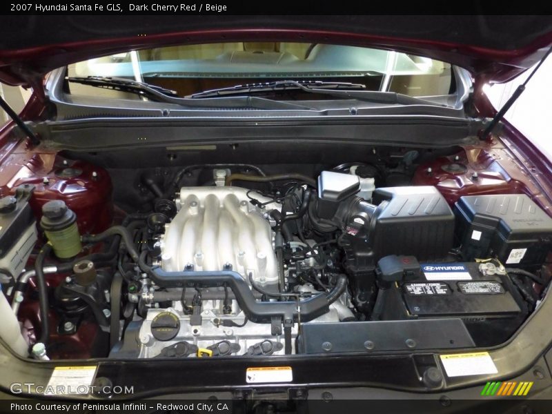 Dark Cherry Red / Beige 2007 Hyundai Santa Fe GLS