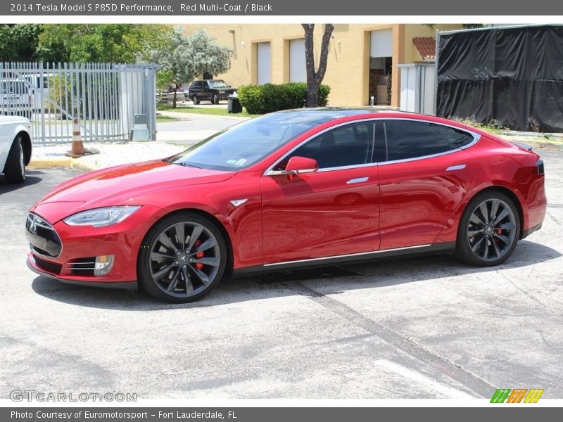 Red Multi-Coat / Black 2014 Tesla Model S P85D Performance