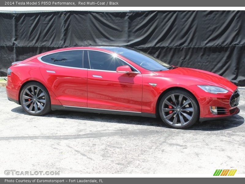 Red Multi-Coat / Black 2014 Tesla Model S P85D Performance