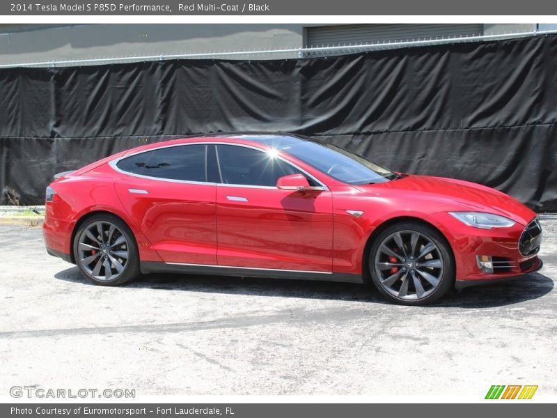 Red Multi-Coat / Black 2014 Tesla Model S P85D Performance