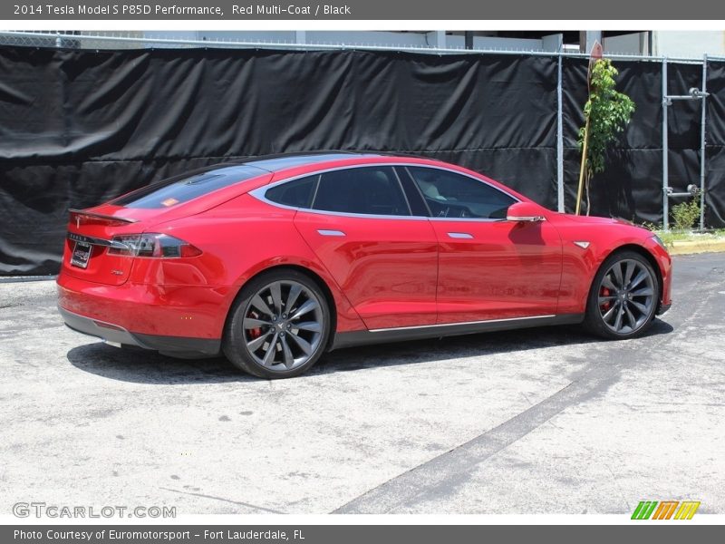 Red Multi-Coat / Black 2014 Tesla Model S P85D Performance