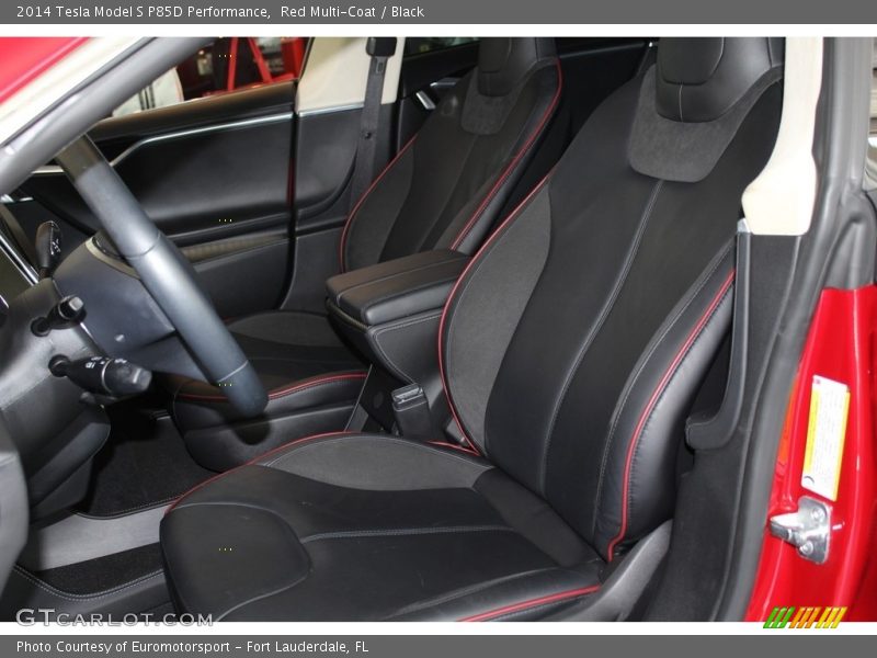 Red Multi-Coat / Black 2014 Tesla Model S P85D Performance