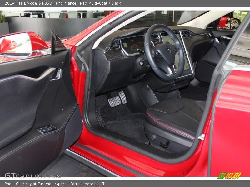 Red Multi-Coat / Black 2014 Tesla Model S P85D Performance