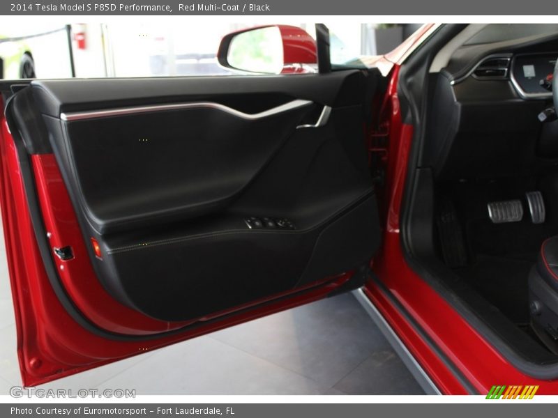 Red Multi-Coat / Black 2014 Tesla Model S P85D Performance