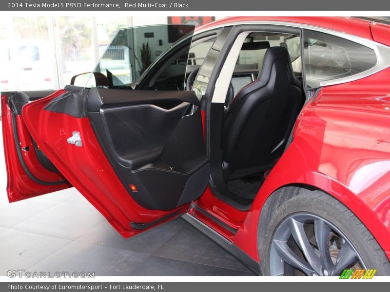 Red Multi-Coat / Black 2014 Tesla Model S P85D Performance