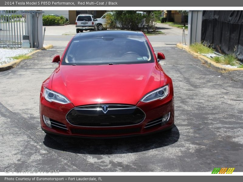 Red Multi-Coat / Black 2014 Tesla Model S P85D Performance