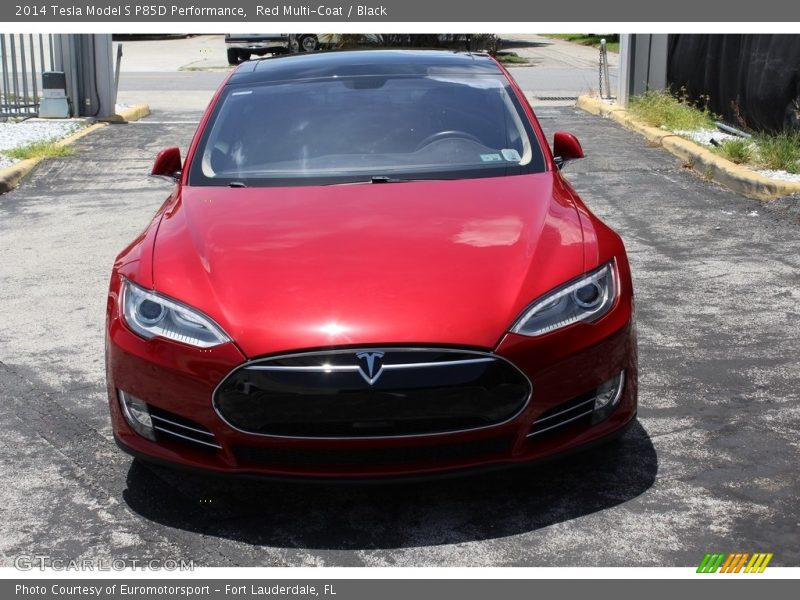 Red Multi-Coat / Black 2014 Tesla Model S P85D Performance