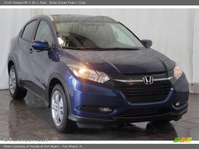 Deep Ocean Pearl / Gray 2016 Honda HR-V EX-L Navi