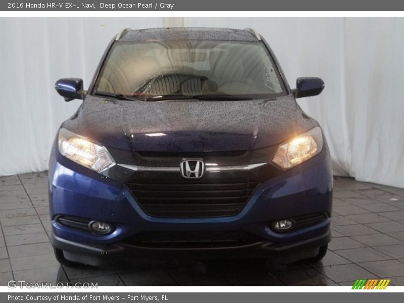 Deep Ocean Pearl / Gray 2016 Honda HR-V EX-L Navi