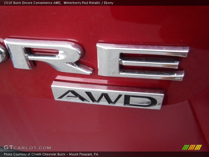 Winterberry Red Metallic / Ebony 2016 Buick Encore Convenience AWD
