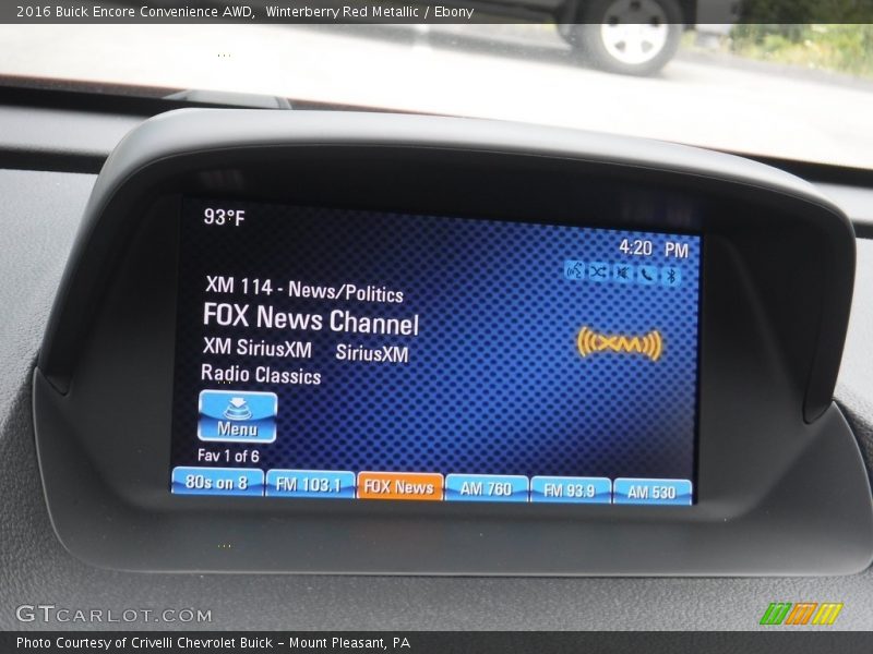 Winterberry Red Metallic / Ebony 2016 Buick Encore Convenience AWD
