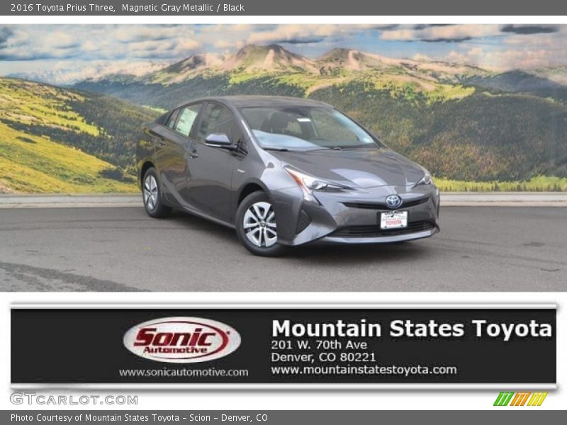 Magnetic Gray Metallic / Black 2016 Toyota Prius Three