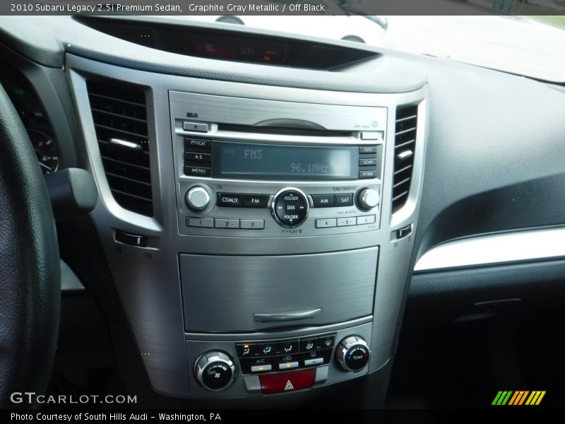 Graphite Gray Metallic / Off Black 2010 Subaru Legacy 2.5i Premium Sedan
