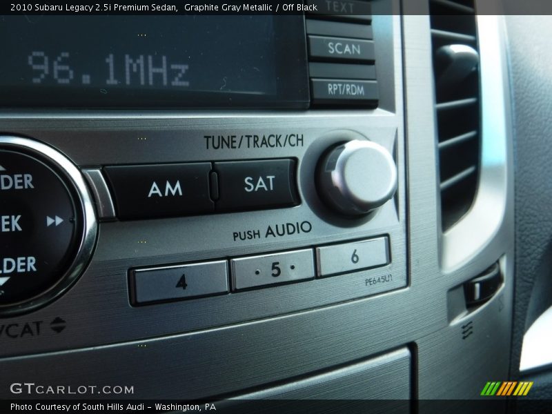 Graphite Gray Metallic / Off Black 2010 Subaru Legacy 2.5i Premium Sedan