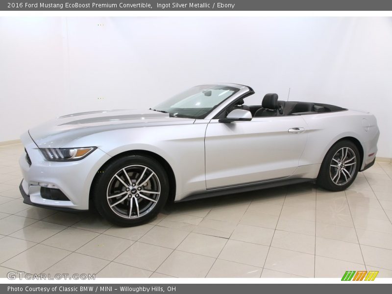 Ingot Silver Metallic / Ebony 2016 Ford Mustang EcoBoost Premium Convertible