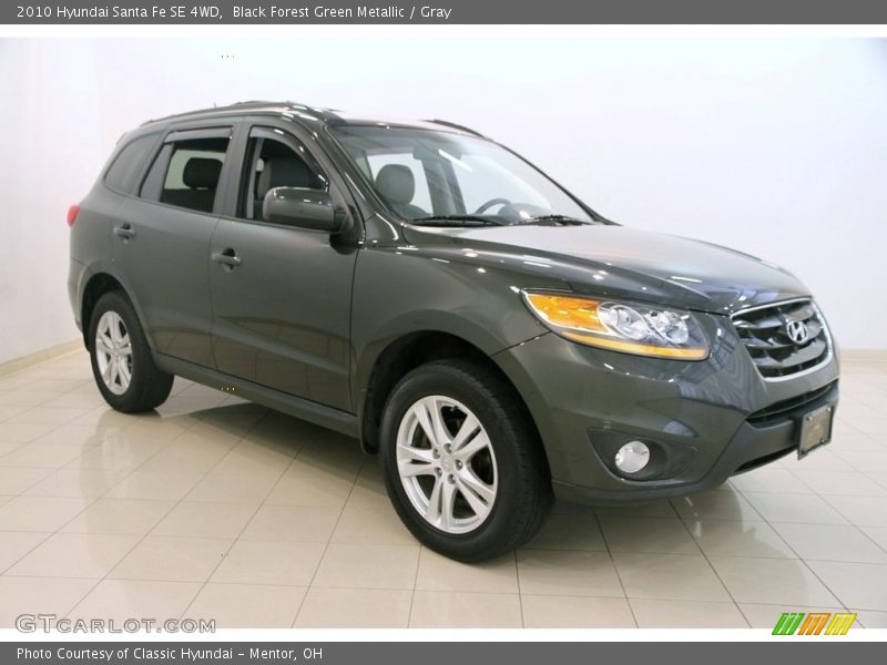 Black Forest Green Metallic / Gray 2010 Hyundai Santa Fe SE 4WD