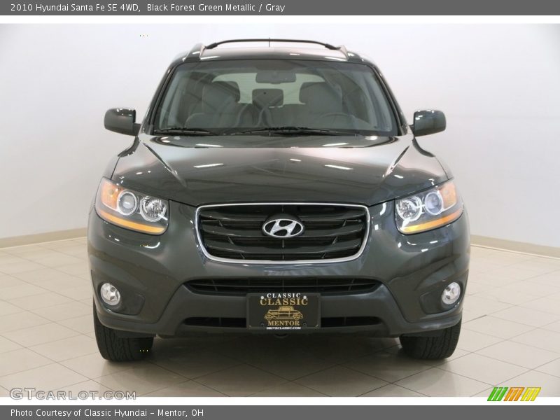 Black Forest Green Metallic / Gray 2010 Hyundai Santa Fe SE 4WD