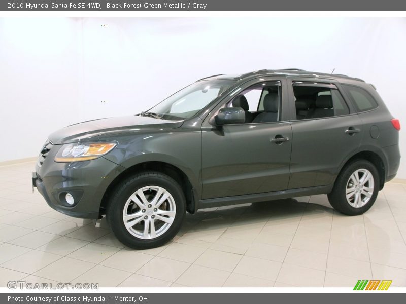 Black Forest Green Metallic / Gray 2010 Hyundai Santa Fe SE 4WD