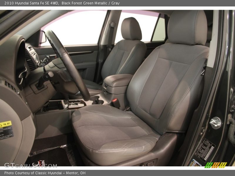 Black Forest Green Metallic / Gray 2010 Hyundai Santa Fe SE 4WD