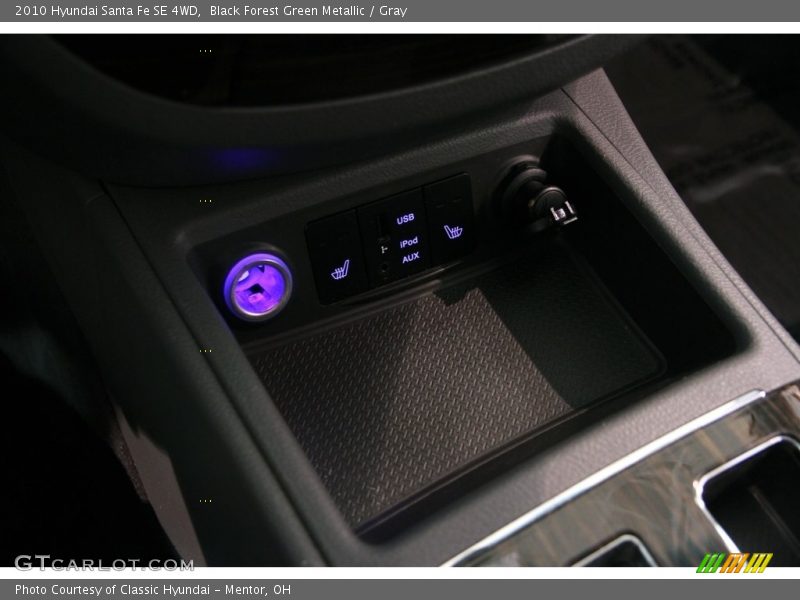 Black Forest Green Metallic / Gray 2010 Hyundai Santa Fe SE 4WD