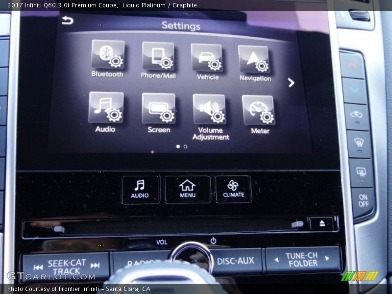 Controls of 2017 Q60 3.0t Premium Coupe