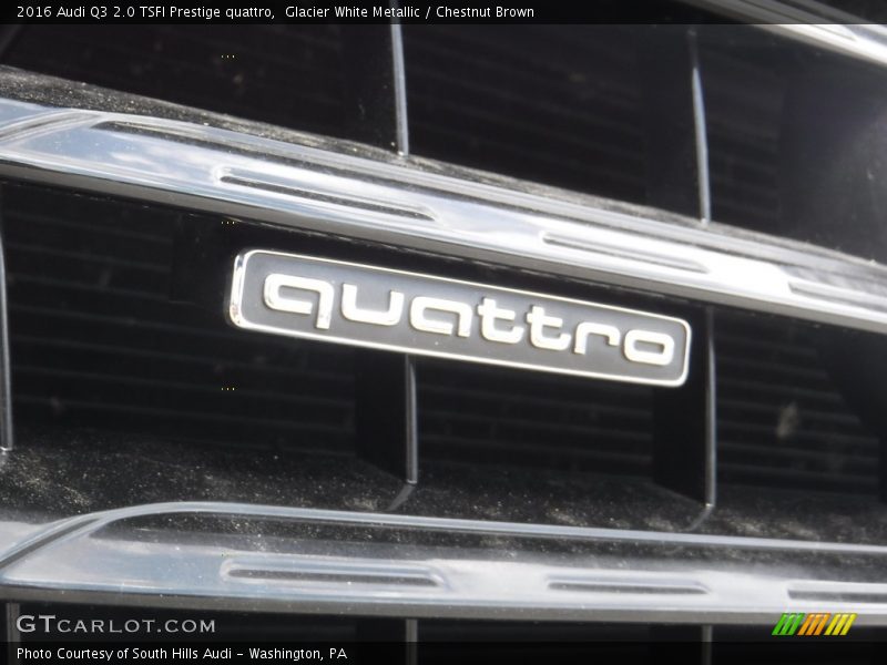 Glacier White Metallic / Chestnut Brown 2016 Audi Q3 2.0 TSFI Prestige quattro