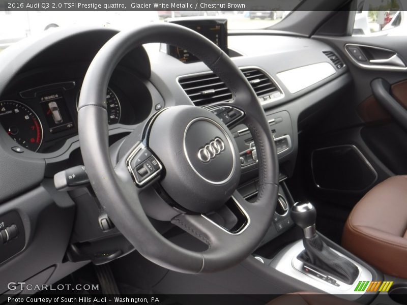 Glacier White Metallic / Chestnut Brown 2016 Audi Q3 2.0 TSFI Prestige quattro