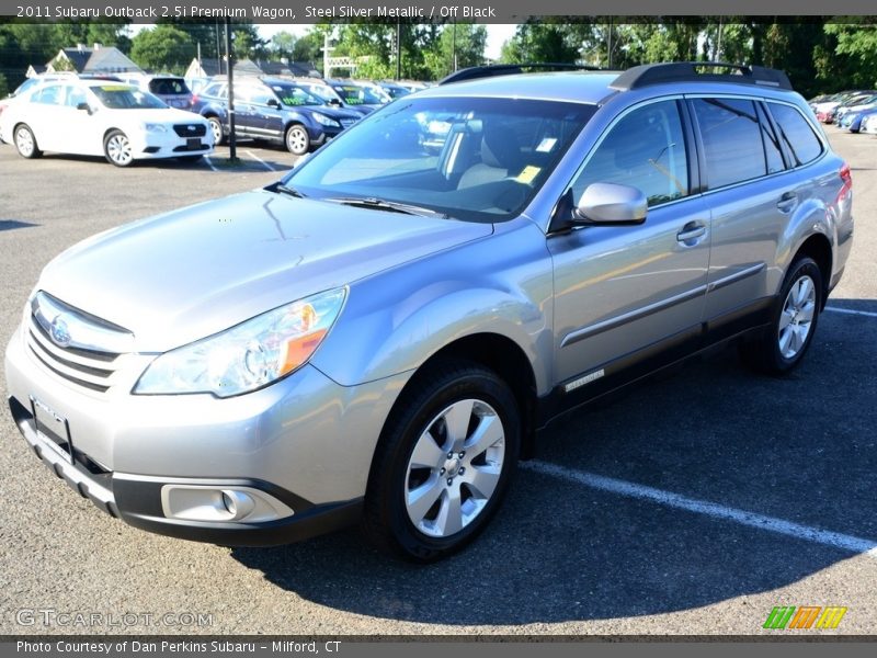 Steel Silver Metallic / Off Black 2011 Subaru Outback 2.5i Premium Wagon