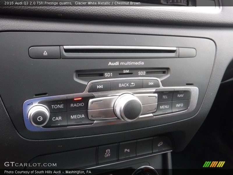 Glacier White Metallic / Chestnut Brown 2016 Audi Q3 2.0 TSFI Prestige quattro