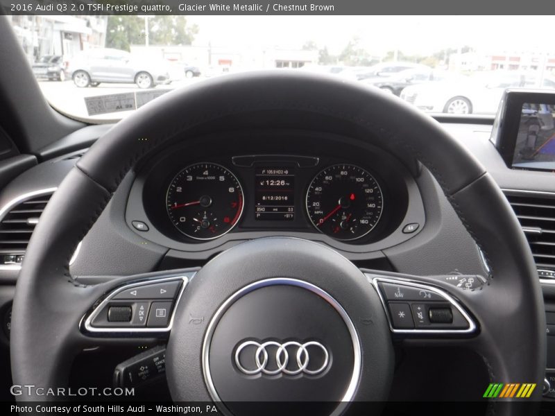 Glacier White Metallic / Chestnut Brown 2016 Audi Q3 2.0 TSFI Prestige quattro