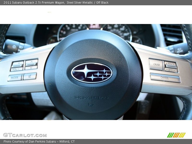 Steel Silver Metallic / Off Black 2011 Subaru Outback 2.5i Premium Wagon