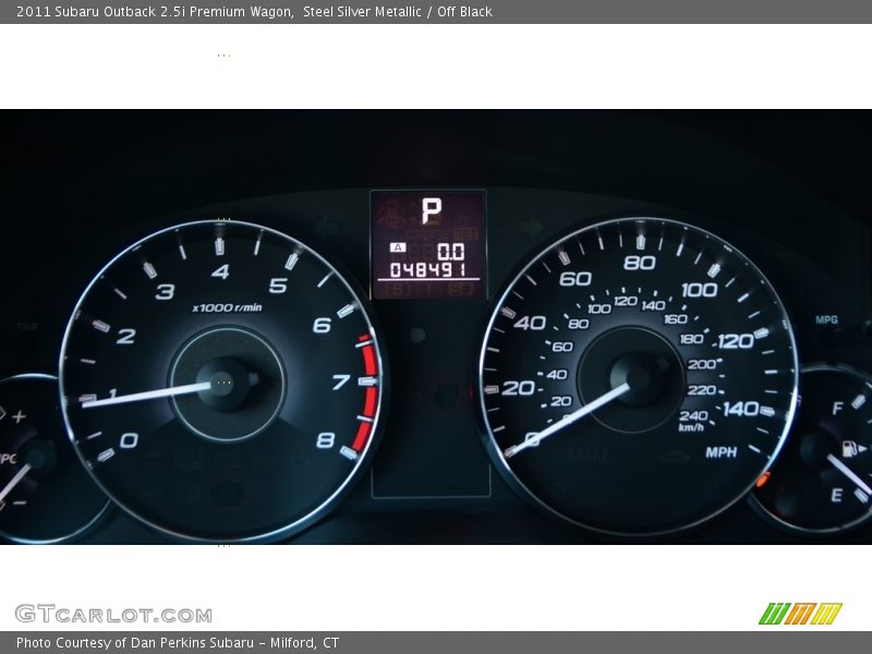 Steel Silver Metallic / Off Black 2011 Subaru Outback 2.5i Premium Wagon