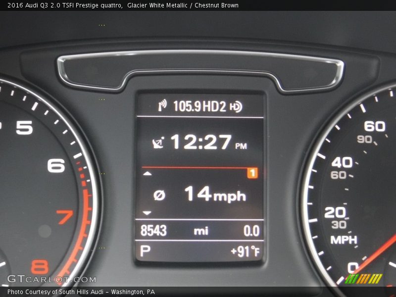 Glacier White Metallic / Chestnut Brown 2016 Audi Q3 2.0 TSFI Prestige quattro