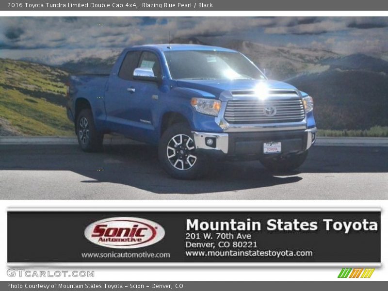Blazing Blue Pearl / Black 2016 Toyota Tundra Limited Double Cab 4x4