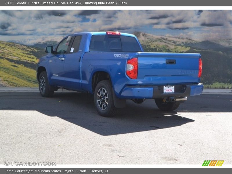 Blazing Blue Pearl / Black 2016 Toyota Tundra Limited Double Cab 4x4