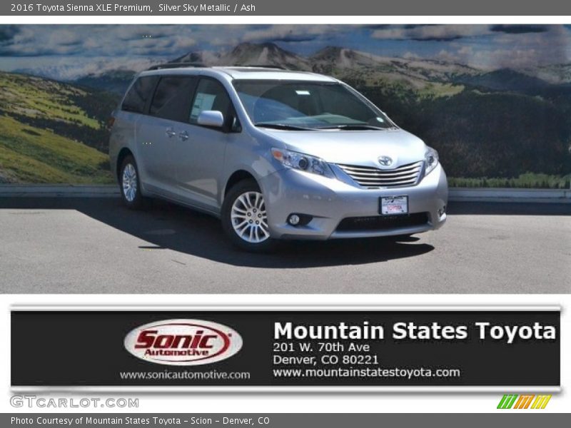 Silver Sky Metallic / Ash 2016 Toyota Sienna XLE Premium
