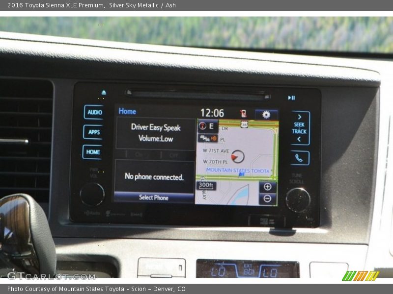 Silver Sky Metallic / Ash 2016 Toyota Sienna XLE Premium