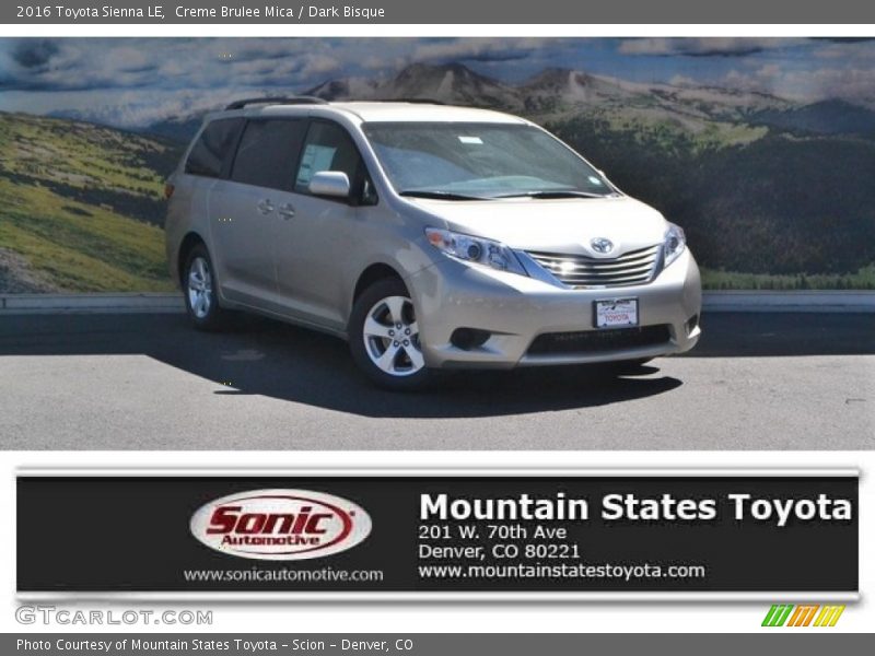 Creme Brulee Mica / Dark Bisque 2016 Toyota Sienna LE