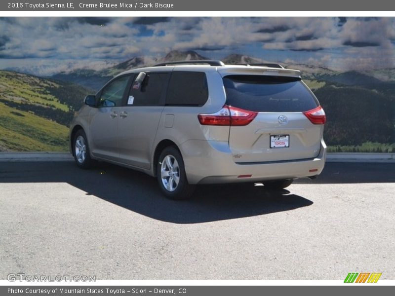 Creme Brulee Mica / Dark Bisque 2016 Toyota Sienna LE