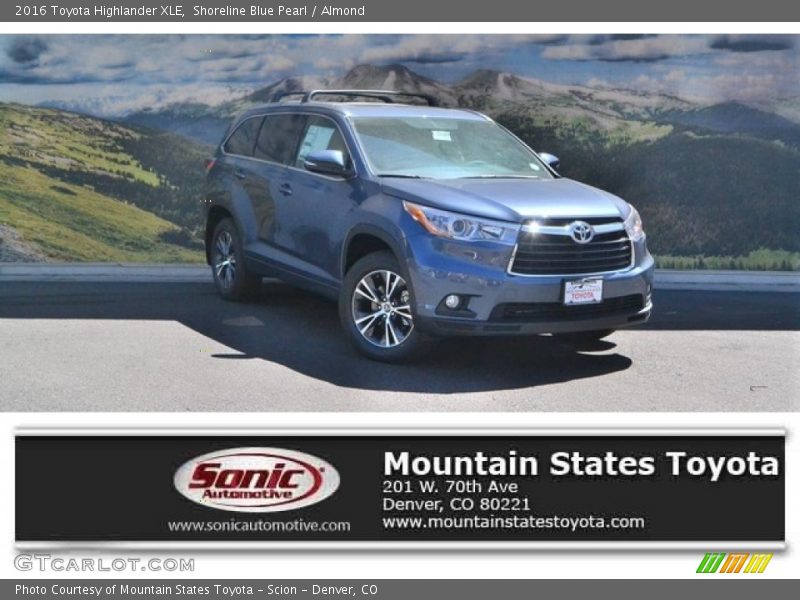 Shoreline Blue Pearl / Almond 2016 Toyota Highlander XLE