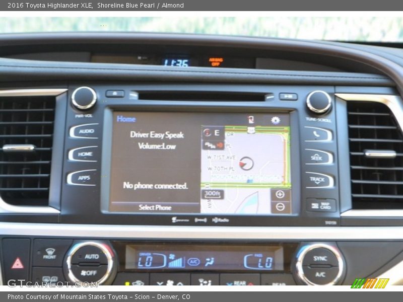 Shoreline Blue Pearl / Almond 2016 Toyota Highlander XLE