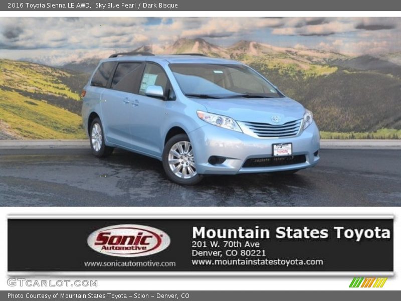Sky Blue Pearl / Dark Bisque 2016 Toyota Sienna LE AWD
