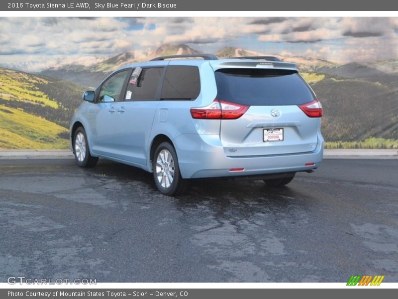 Sky Blue Pearl / Dark Bisque 2016 Toyota Sienna LE AWD