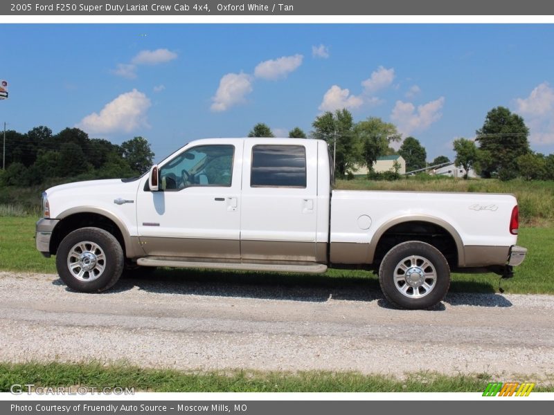 Oxford White / Tan 2005 Ford F250 Super Duty Lariat Crew Cab 4x4