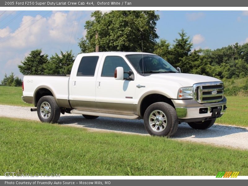 Oxford White / Tan 2005 Ford F250 Super Duty Lariat Crew Cab 4x4