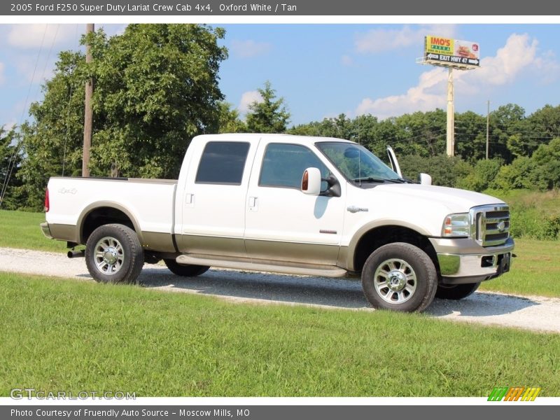 Oxford White / Tan 2005 Ford F250 Super Duty Lariat Crew Cab 4x4