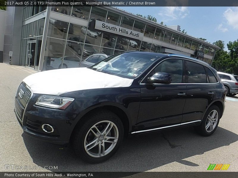 Moonlight Blue Metallic / Chestnut Brown 2017 Audi Q5 2.0 TFSI Premium Plus quattro