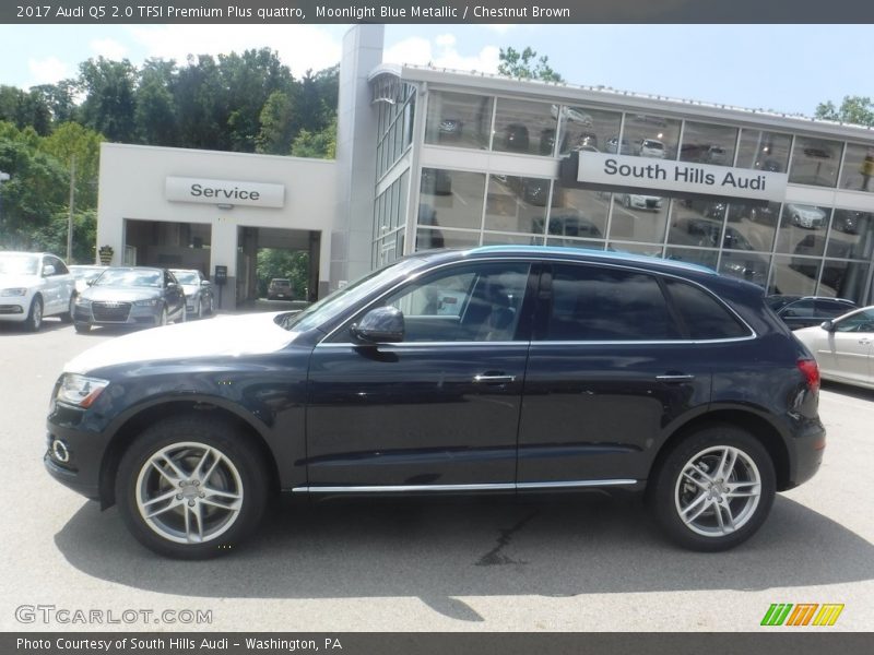 Moonlight Blue Metallic / Chestnut Brown 2017 Audi Q5 2.0 TFSI Premium Plus quattro