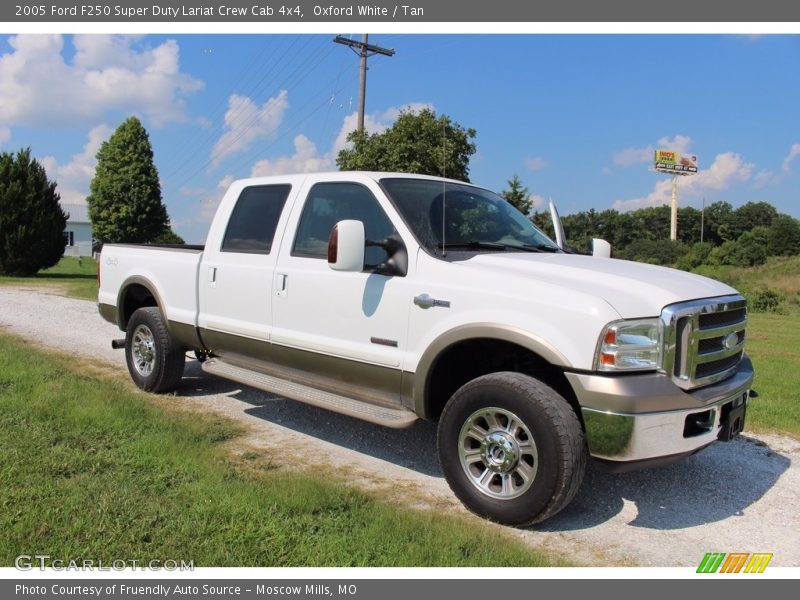 Oxford White / Tan 2005 Ford F250 Super Duty Lariat Crew Cab 4x4